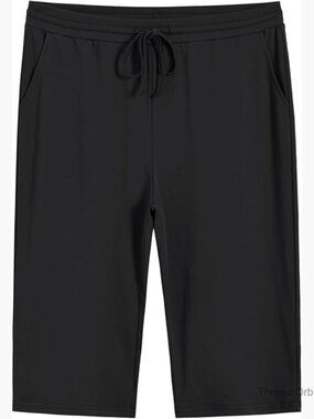 Plus Size Petite Cotton Capri Pants with Pockets Drawstring Casual